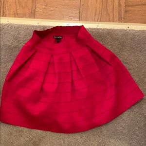 Red flare skirt- short